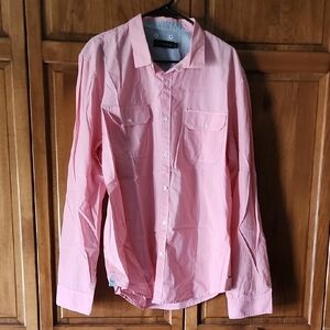 Calvin Klein Jeans Pink White Checkered Long Sleeve Button-Up Shirt Mens Size XL